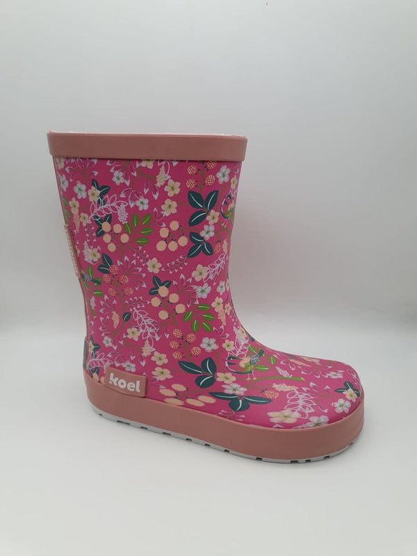 Bottes de pluie Wellie barefoot - Koel 4 Koel 4 Kids - Flowers Fuchsia