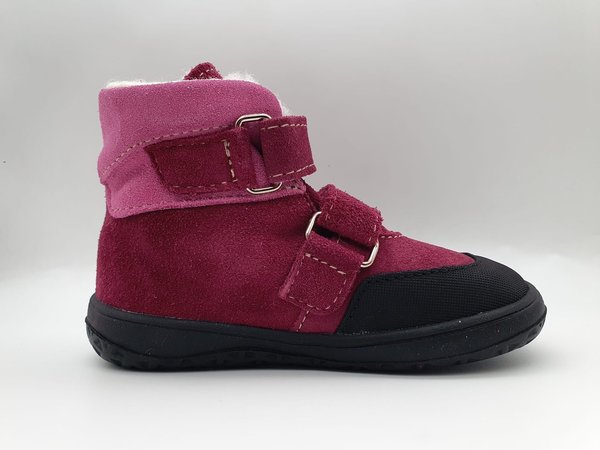 Boots fourrées barefoot waterproof Jonap SLIM - Jerry Burgundy Snowflake