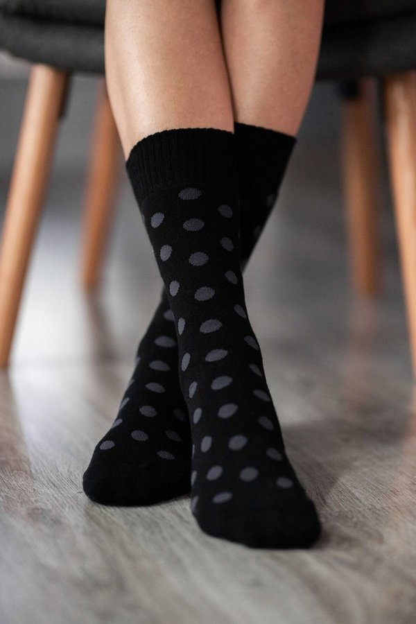 Chaussettes d'hiver Barefoot Be Lenka - Points gris/noirs